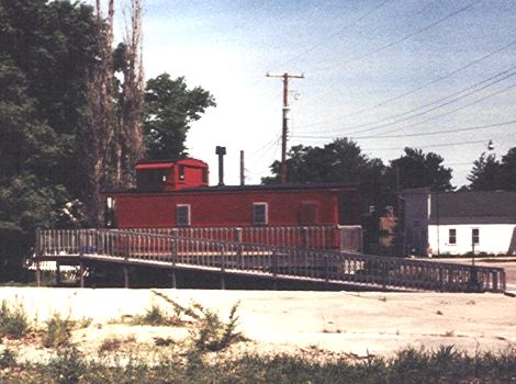 Comins MI caboose on display